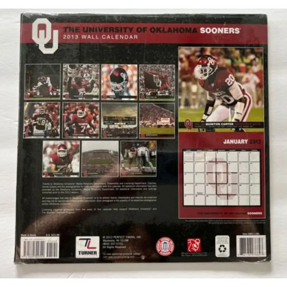 University Of Oklahoma 2013 Sealed Wall Calendar‎